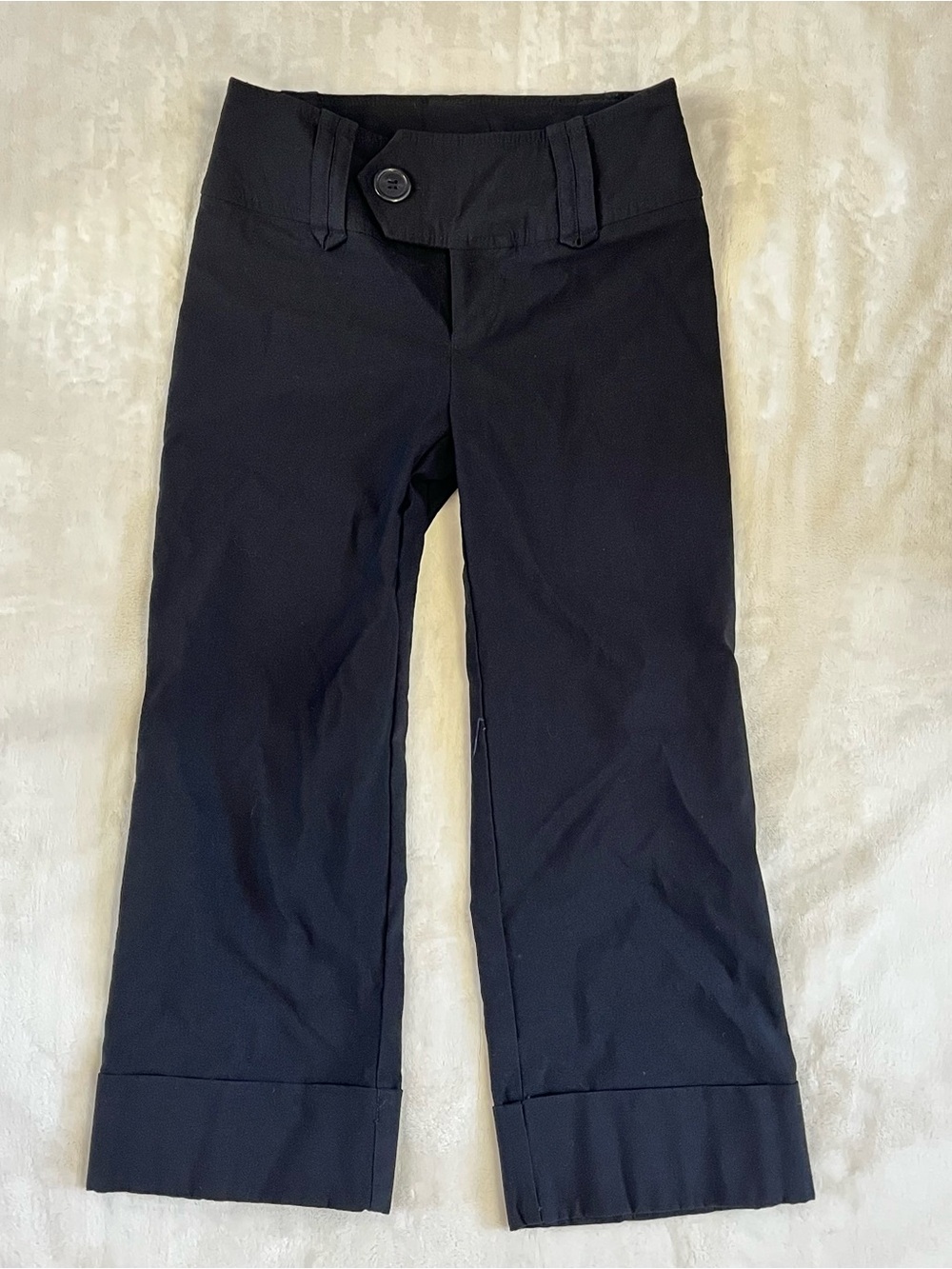 le chateau Black Capri Dress Pants with Button Waist